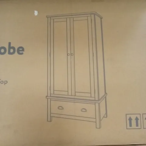 BOXED GENTS WARDROBE - TRUFFLE AND NATURAL OAK TOP (2 BOXES)