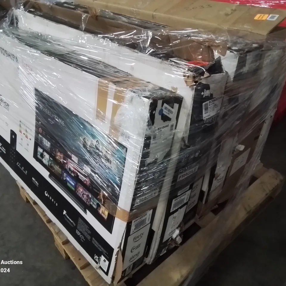 PALLET CONTAINING APPROXIMATELY 7 BOXED HD TELEVISION IN VARIOUS SIZES MAKES AND MODELS -UNTESTED-