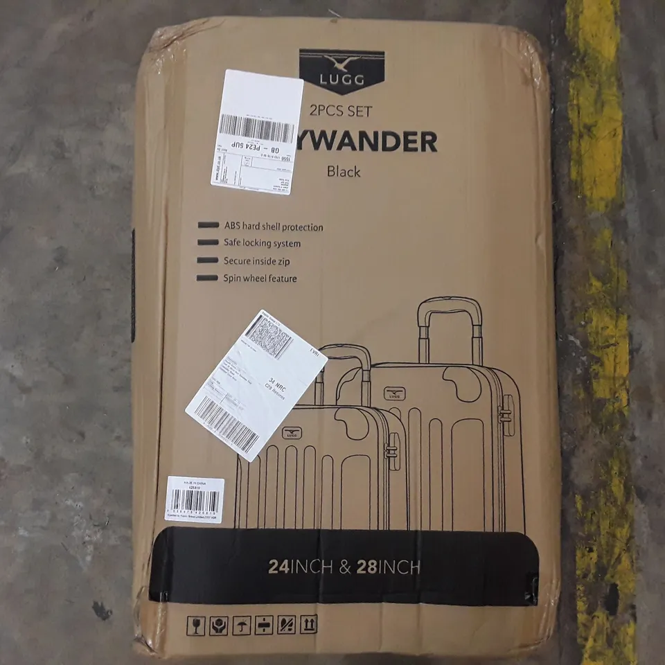 BOXED LUGG 2 PIECE SET SKYWANDER SUITCASES - BLACK