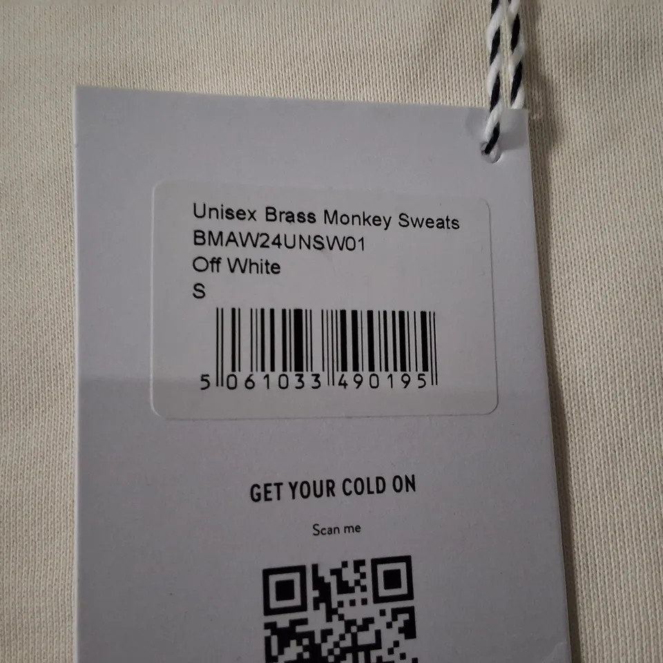 BOX CONTAINING APPROXIMATELY 5 BRASS MONKEY UNISEX SWEATSHIRT – OFF WHITE, SIZE S