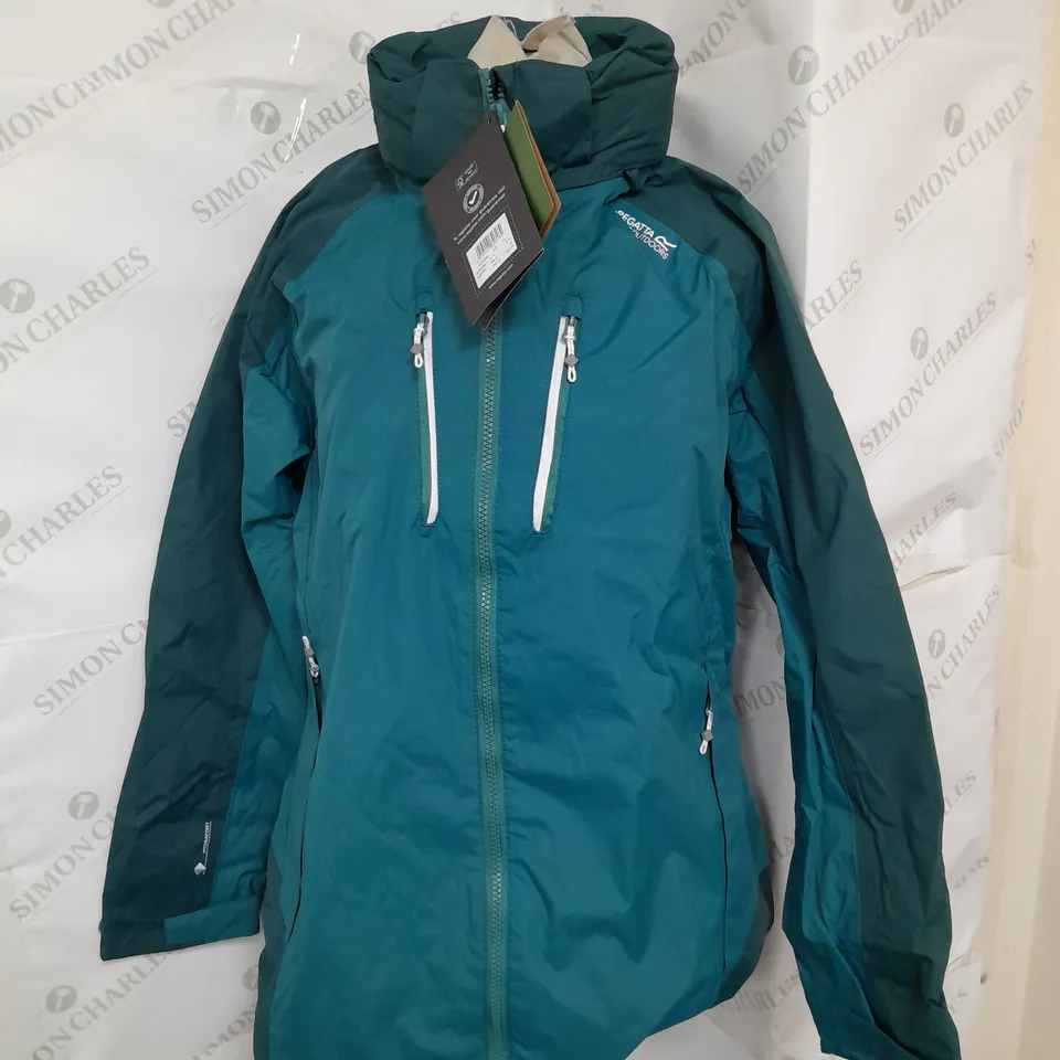 REGATTA GREAT OUTDOORS WATERPROOF JACKET IN DARK TEAL SIZE 14
