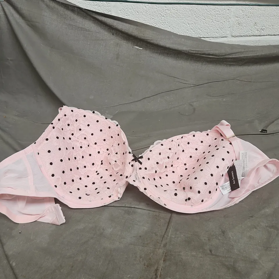 ANN SUMMERS PINK LACE PADDED PLUNGE BRA – UK 44 FF