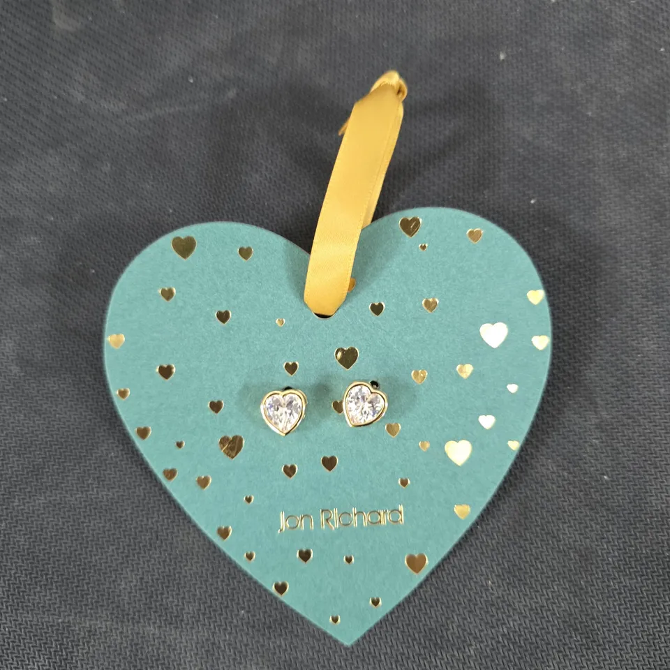 PAIR OF JON RICHARD HEART-SHAPED STUD EARRINGS – CLEAR STONES