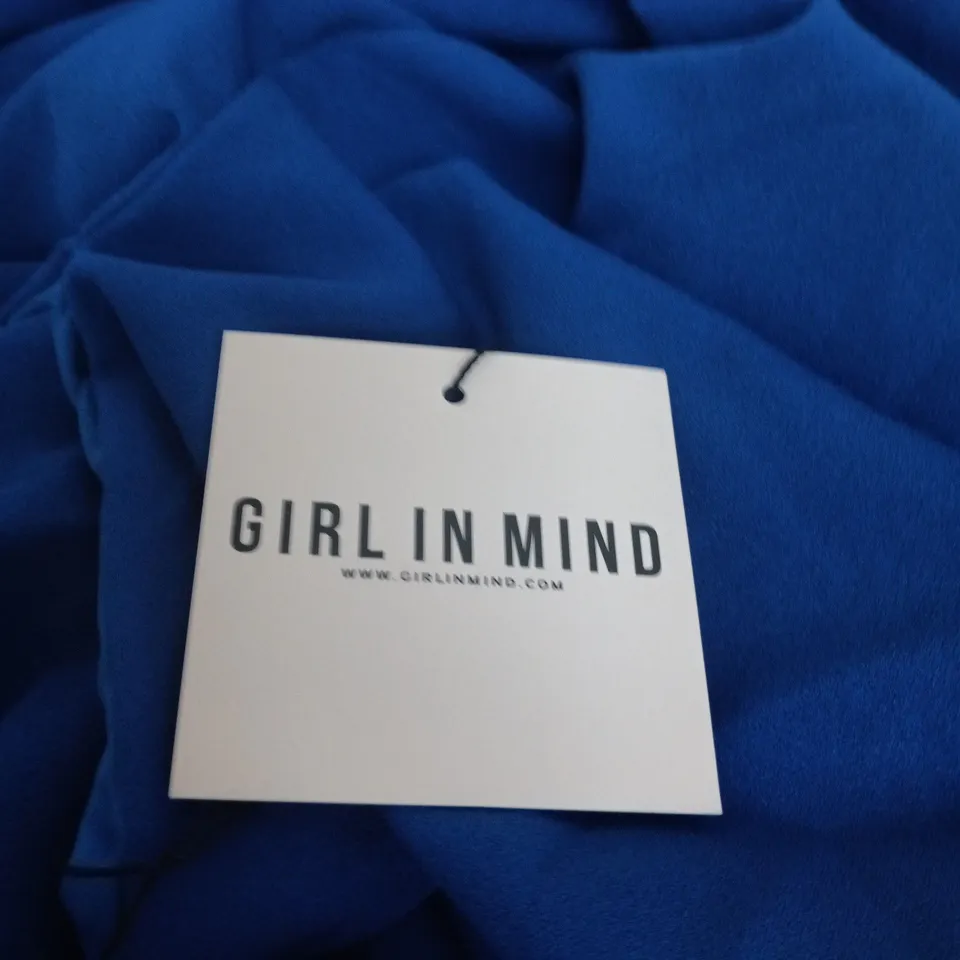 GIRL IN MIND ROMY PLEATED NECK MIDI DRESS – COBALT BLUE, UK 18
