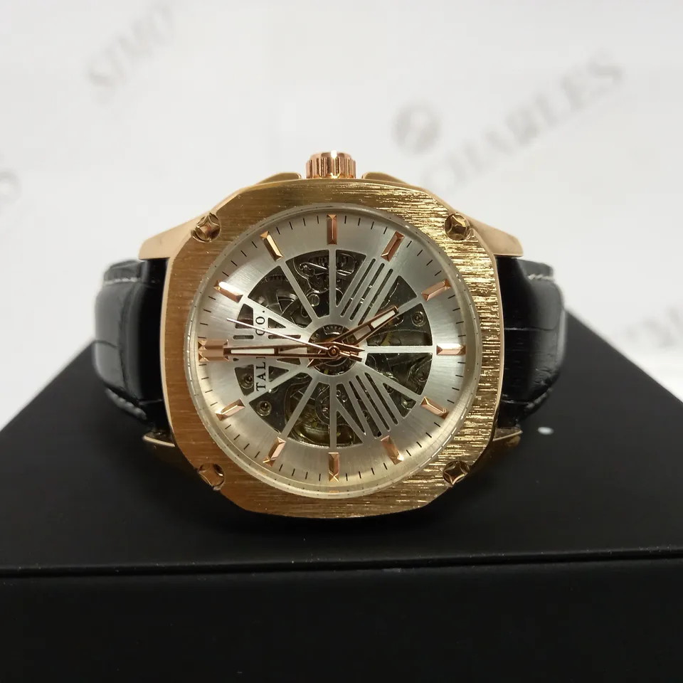 TALIS SKELETON LEATHER STRAP WRISTWATCH RRP £515