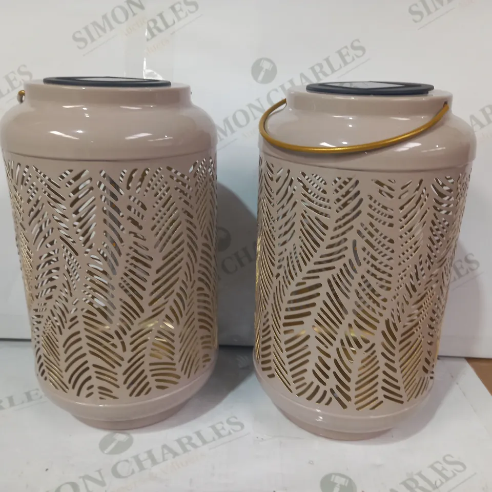 GARDEN REFLECTIONS SET OF 2 PATTERNED SOLAR LANTERNS