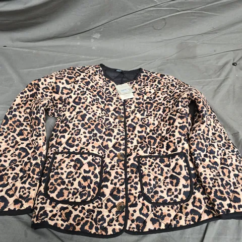 NOBODY'S CHILD LEOPARD PRINT QUILTED JACKET – UK XS