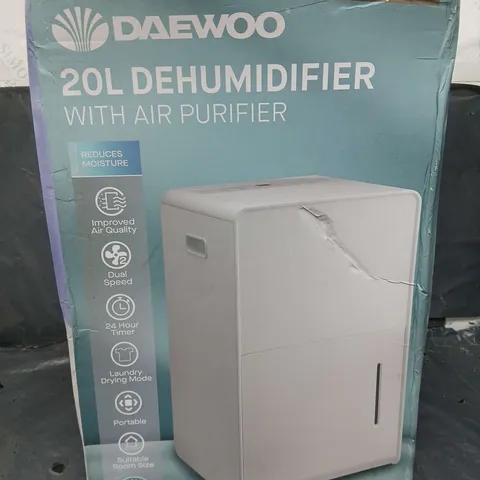 BOXED DAEWOOD 20L DEHUMIDIFIER - COLLECTION ONLY 