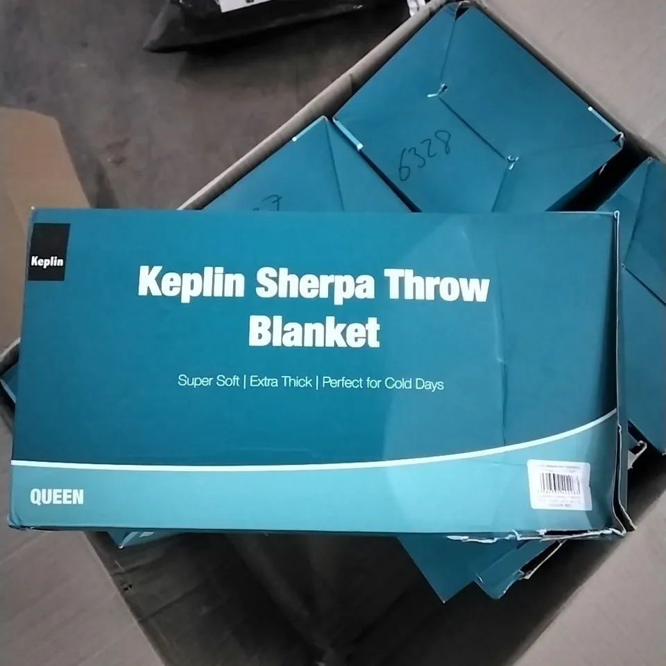 BOXED KEPLIN SHERPA THROW BLANKET - QUEEN SIZE