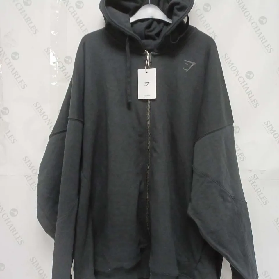 GYMSHARK POWER ZIP HOODIE IN BLACK - XXL