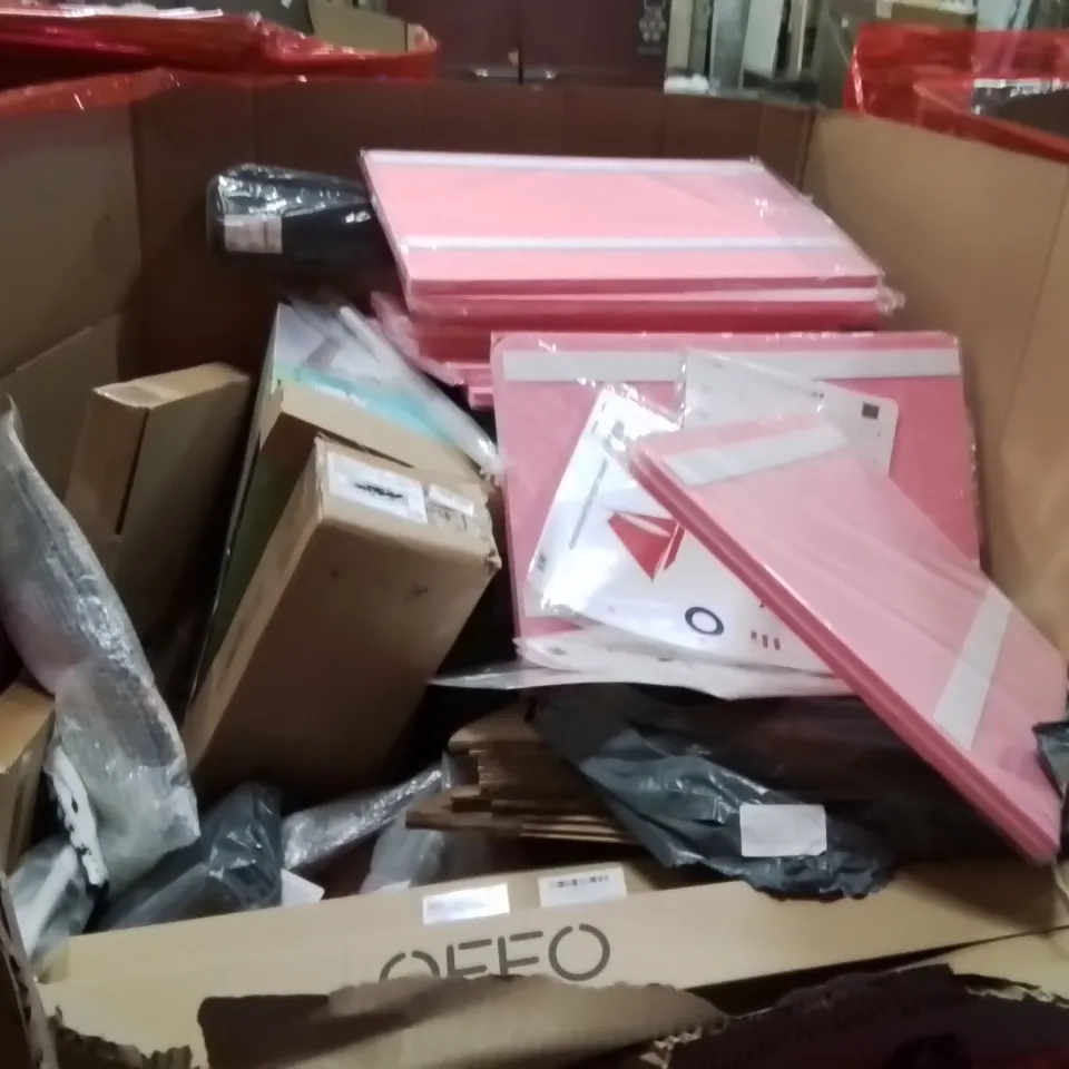 PALLET OF ASSORTED HOUSEHOLD GOODS AND PRODUCTS TO INCLUDE;CEILING FAN,CHAIR COVER,PULLUP BAR