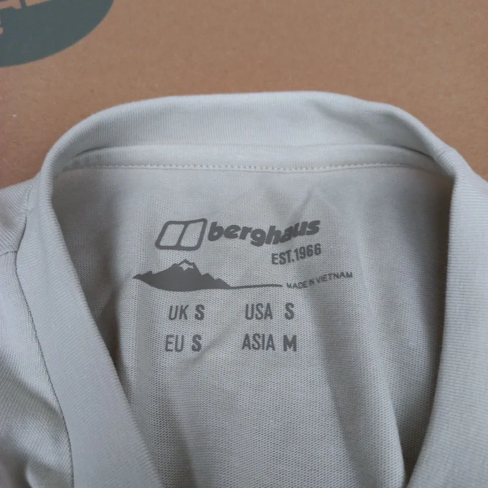 BERGHAUS T-SHIRT – BEIGE/LIGHT GREY, UK SIZE S