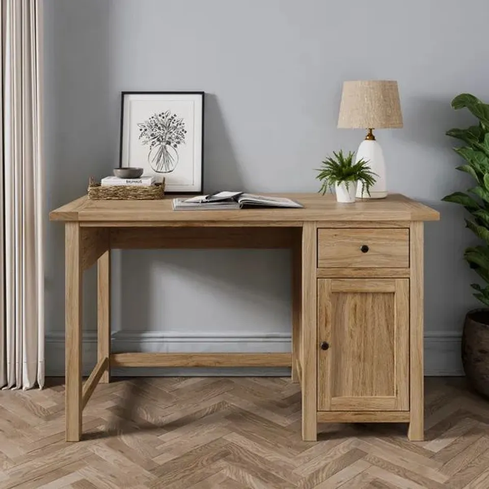 BOXED OLNEY STANDARD STORAGE DESK - OAK (1 BOX)