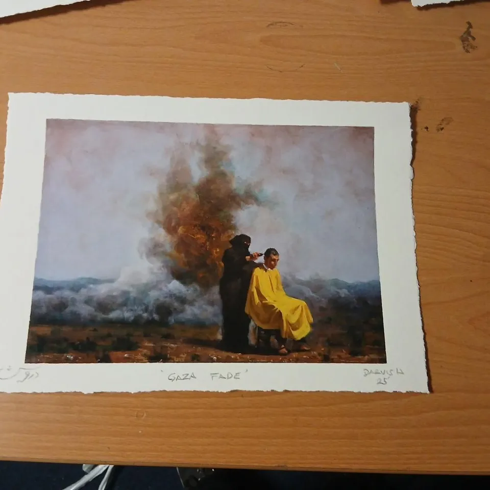 DARVISH 'GAZA FADE' SIGNED PRINT 36 X 26CM