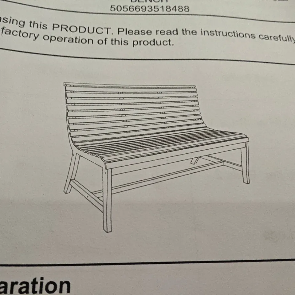 BOXED WOODEN GARDEN BENCH - 1 BOX