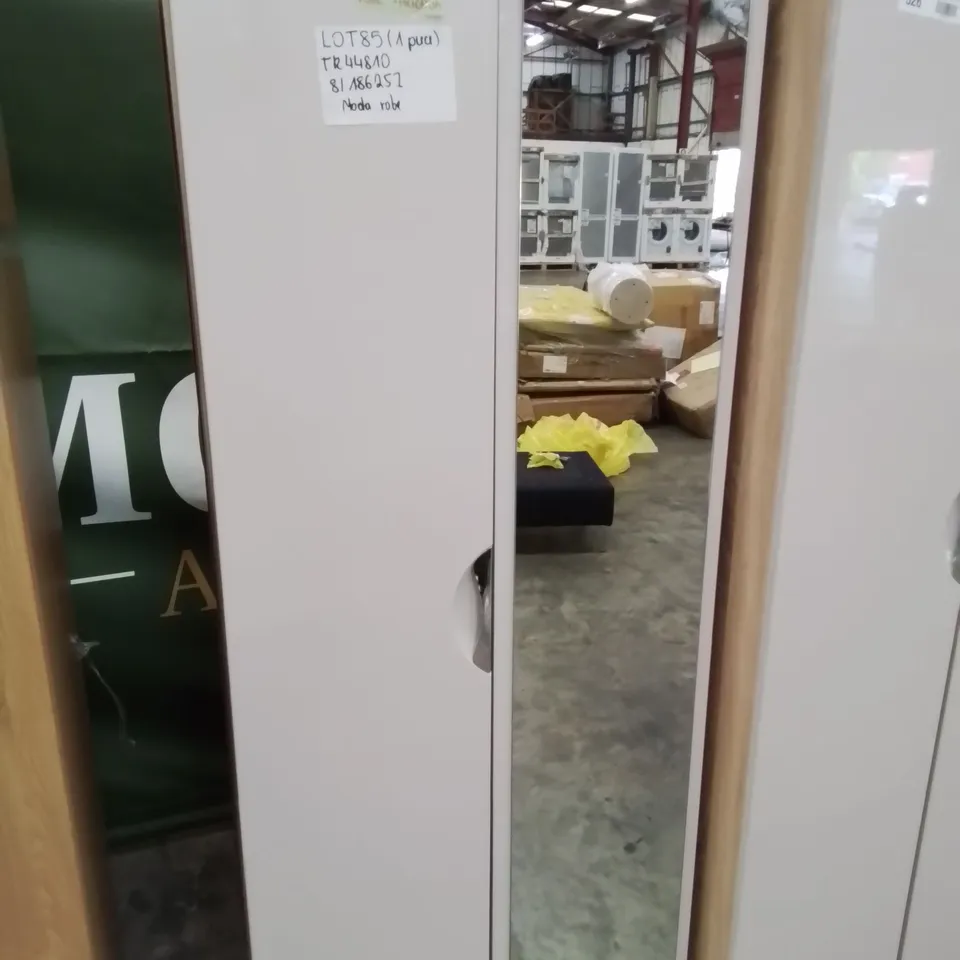 DESIGNER MODA TALL DOUBLE DOOR WARDROBE GREY/MIRRORED 