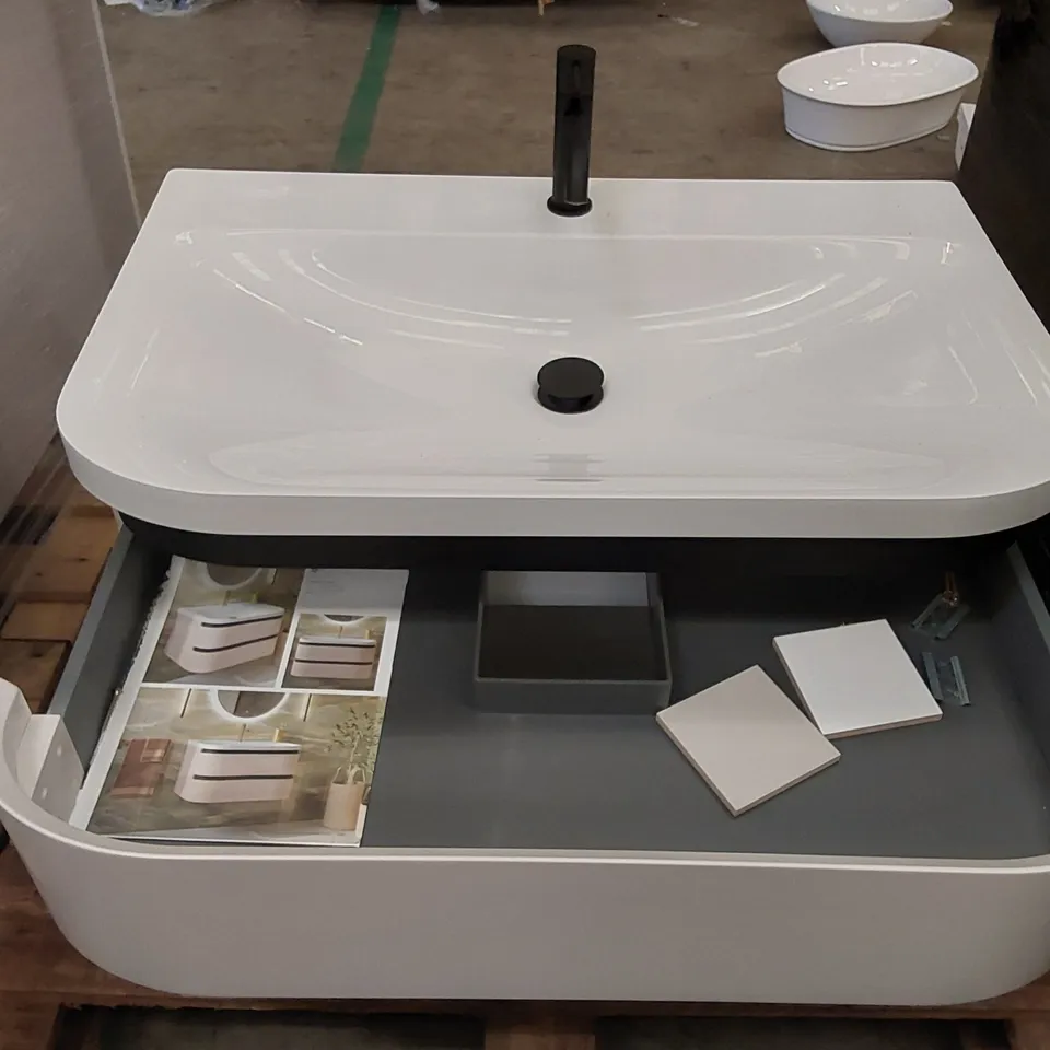 DESIGNER BATHROOM UNIT WITH BASIN AND MIXER