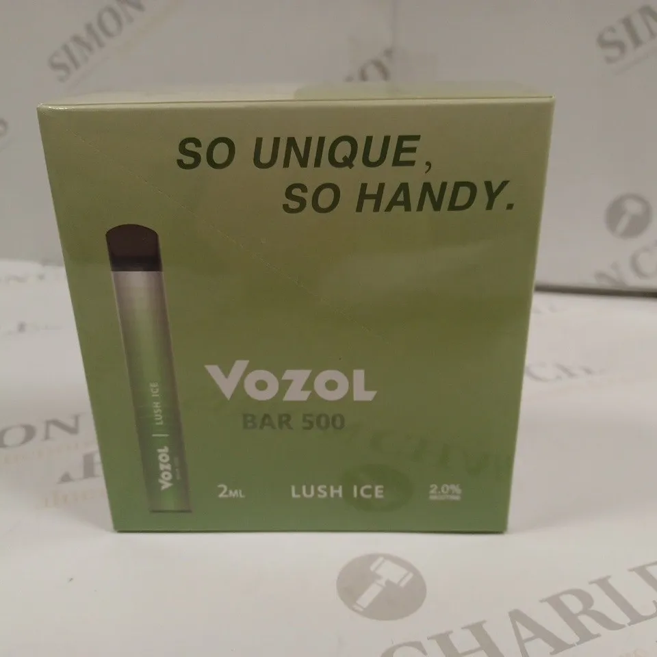 SEALED 10-PACK OF VOZOL BARR 500 E-CIGARETTES - LUSH ICE