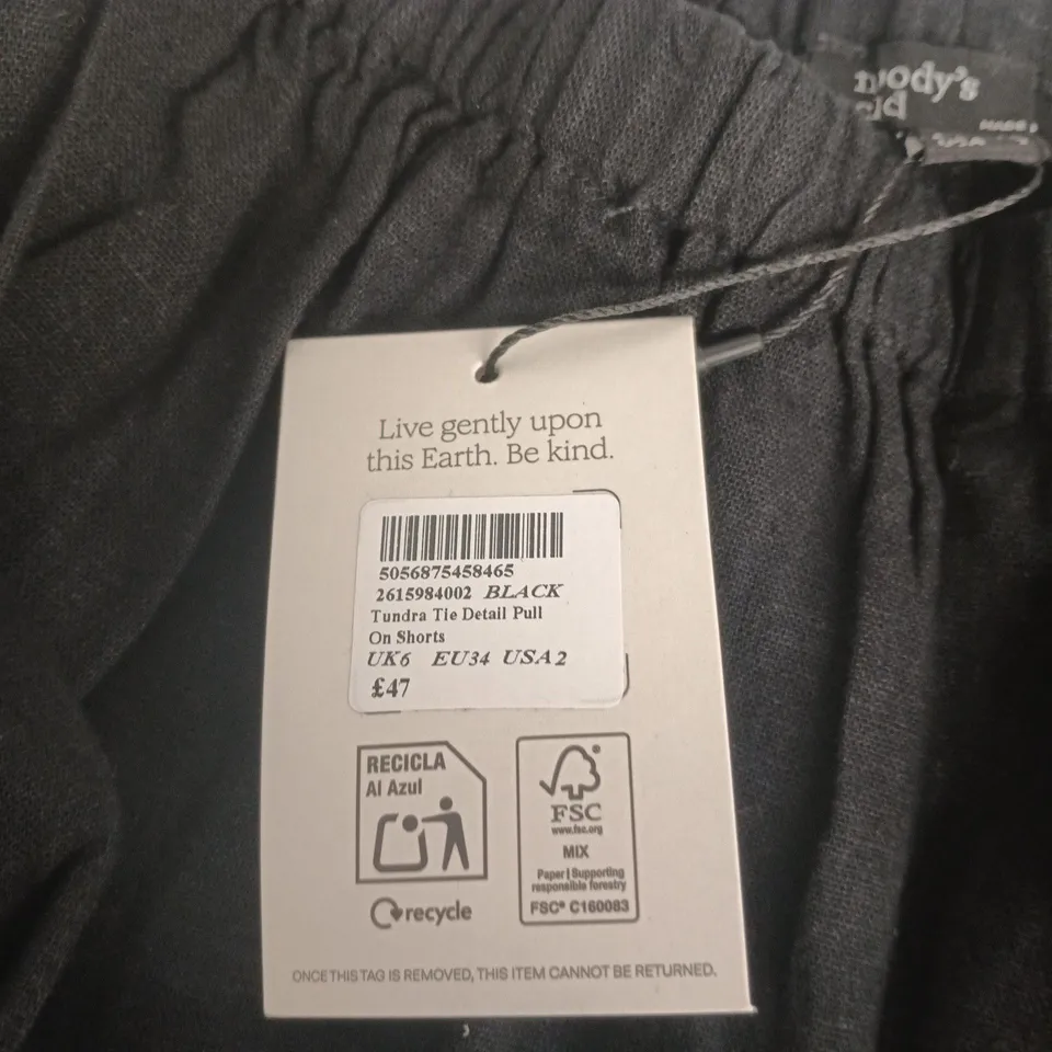 NOBODY'S CHILD TUNDRA TIE DETAIL PULL-ON SHORTS – UK6