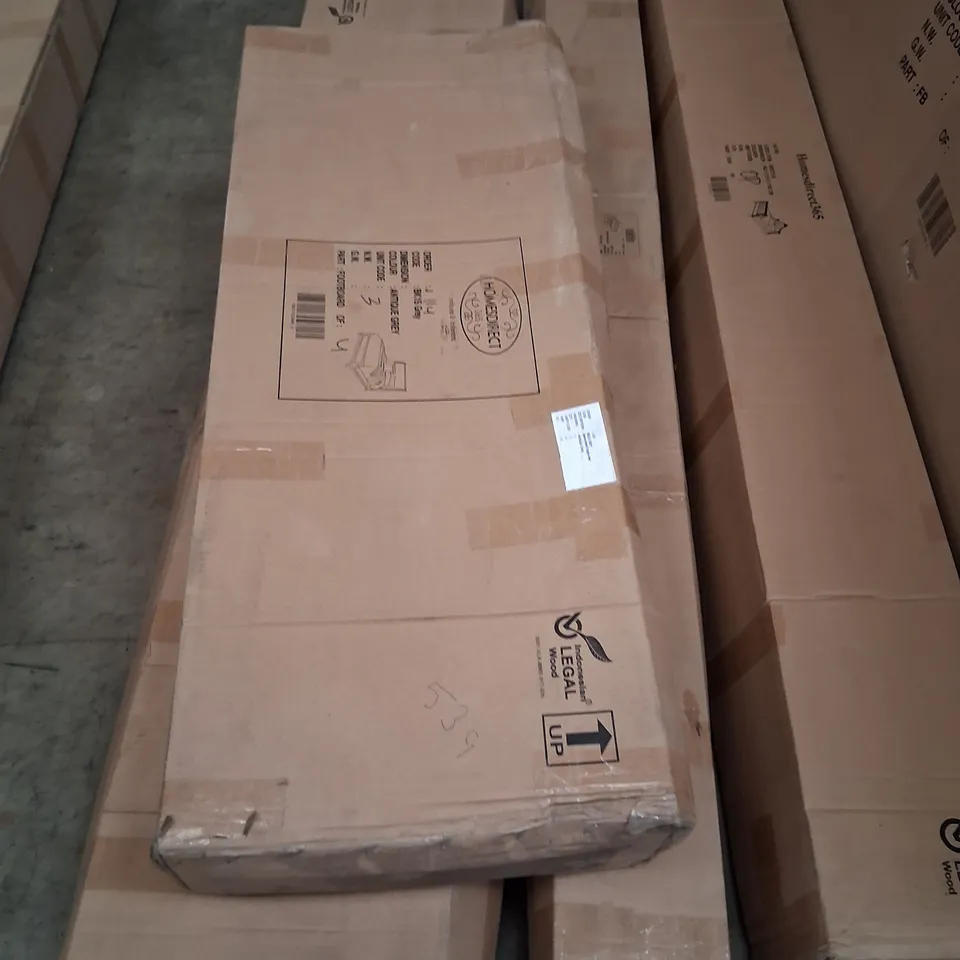 BRAND NEW BOXED BAKERSFIELD ANTIQUE GREY SINGLE BEDFRAME PARTS TO INCLUDE; FOOTBOARD, SIDERAILS AND SLATS(3 BOXES)