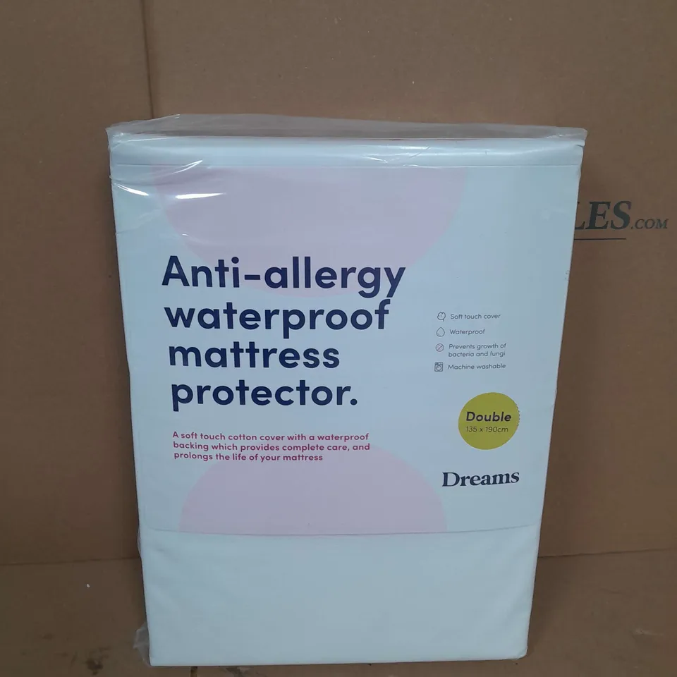 DREAMS ANTI-ALLERGY WATERPROOF MATTRESS PROTECTOR - DOUBLE