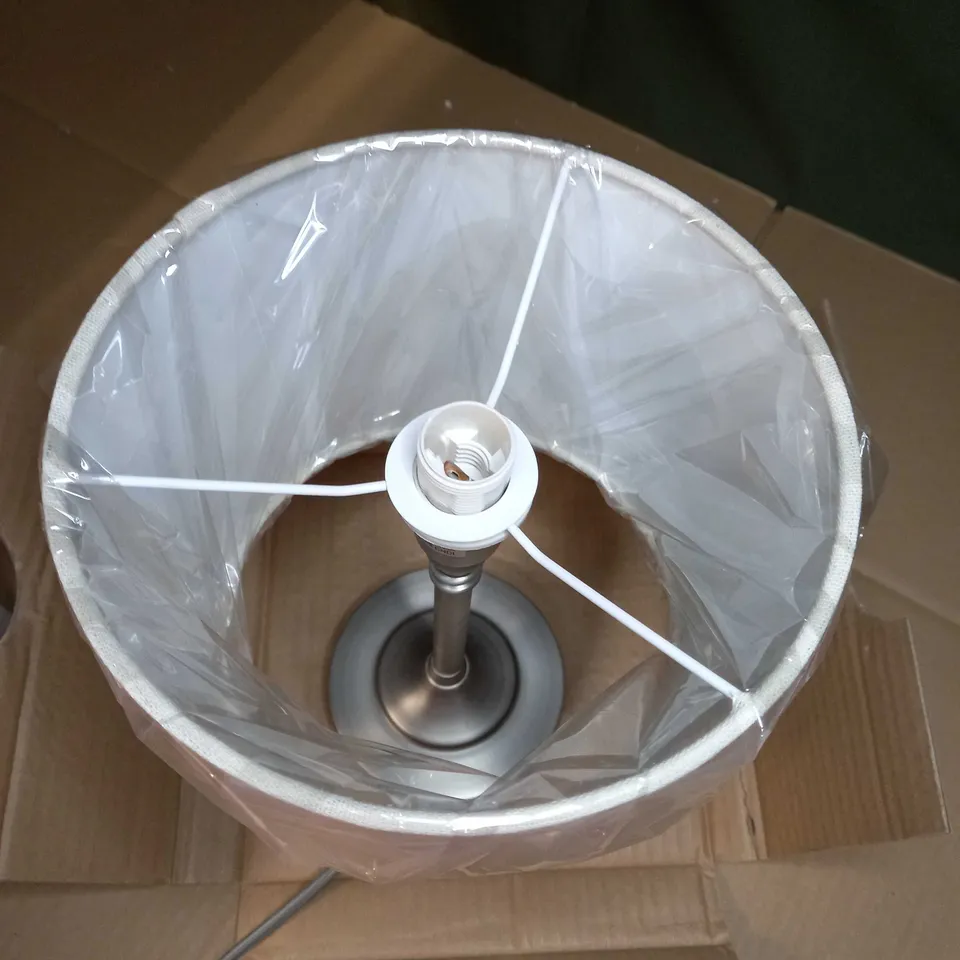 BOXED JOHN LEWIS PEWTER FINISH/LINEN SHADE ISABEL TOUCH LAMP