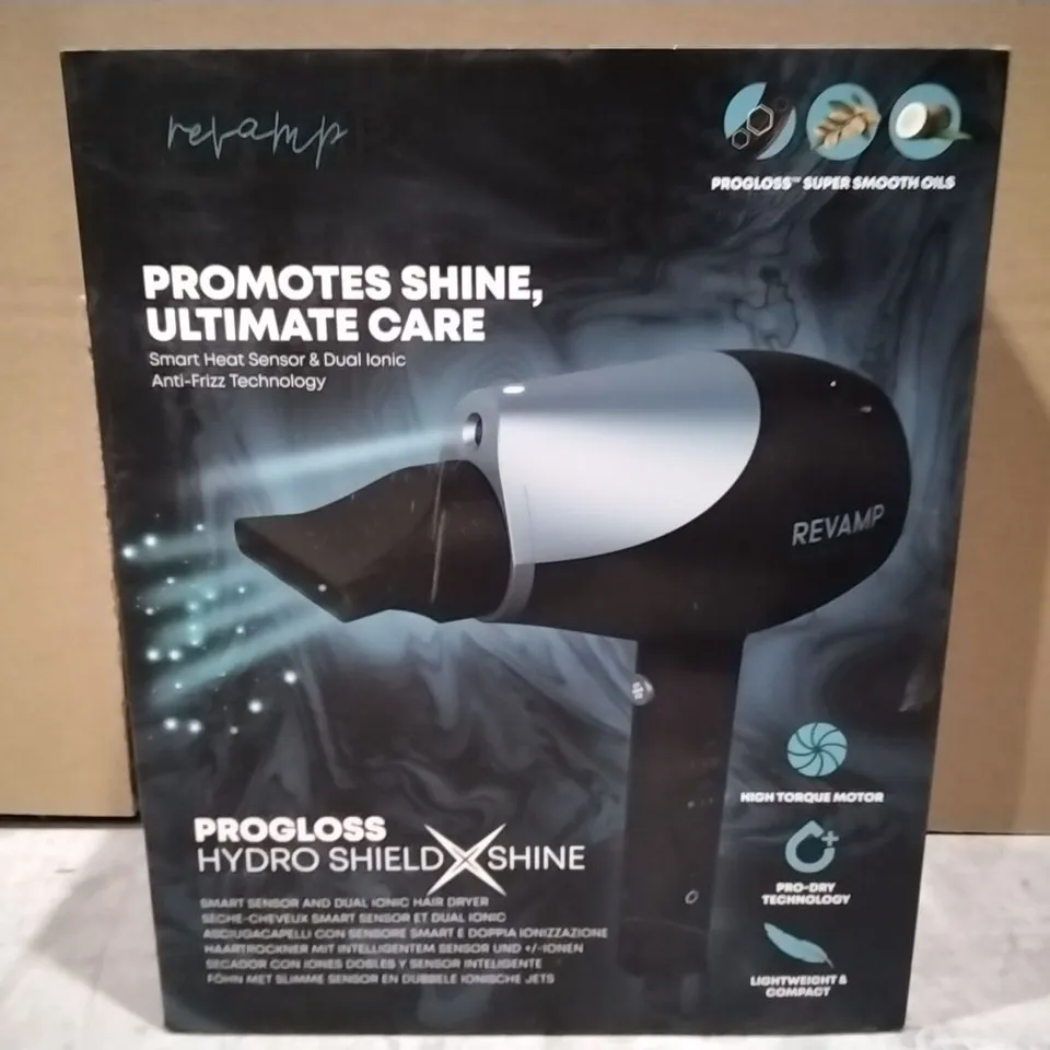 BOXED REVAMP PROGLOSS HYDRO SHIELD SHINE HAIR DRYER  DR-6000-GB