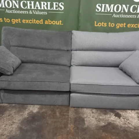DESIGNER BRITISH MADE STAMFORD GREY FABRIC SOFA SECTIONS