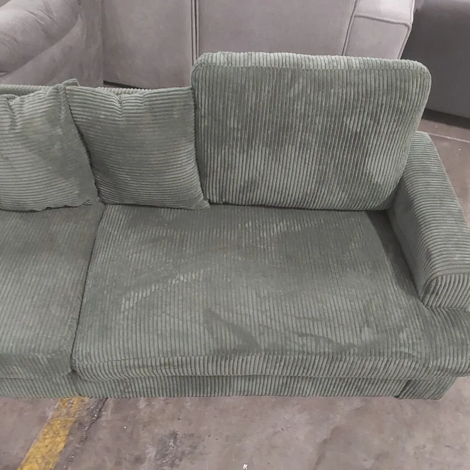 QUALITY DESIGNER 3 SEATER CORDUROY SOFA - MISSING LEGS