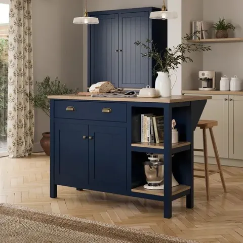 BOXED FRANCIS KITCHEN ISLAND - NAVY (2 BOXES)