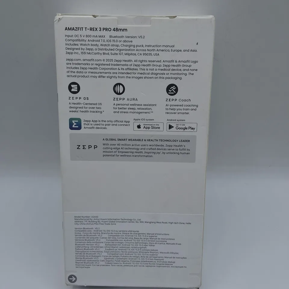 SEALED AMAZFIT T-REX 3 PRO 48MM SMART WATCH IN TACTICAL BLACK  