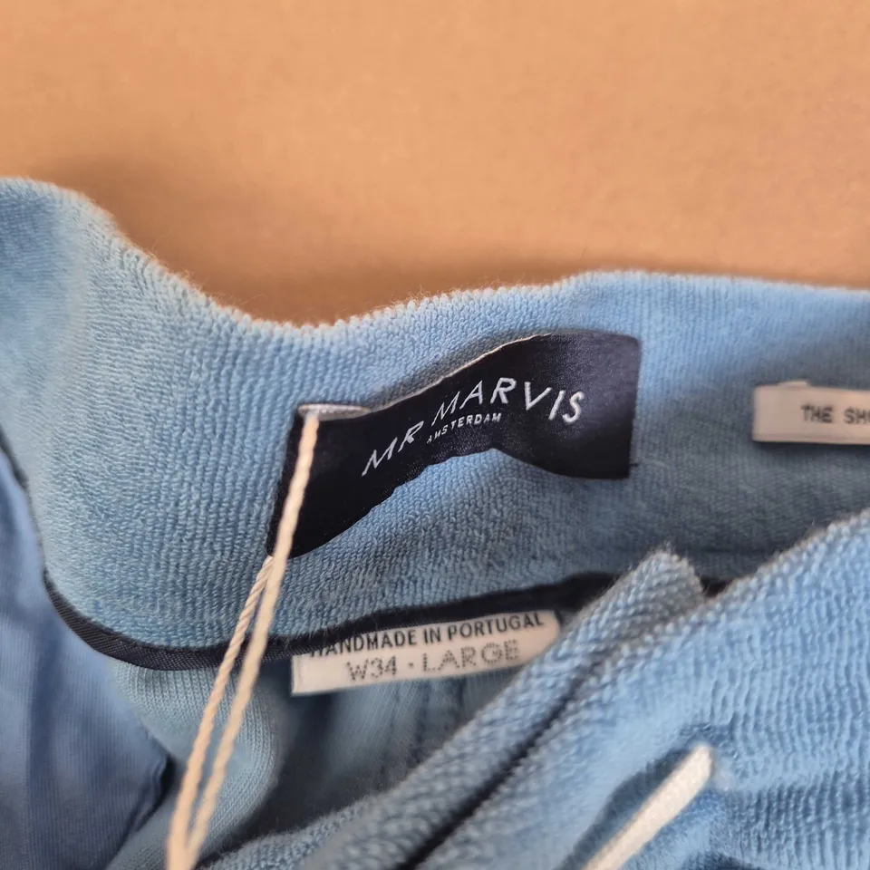 MR MARVIS LIGHT-BLUE SHORTS – UK 34 (W34) HANDMADE IN PORTUGAL