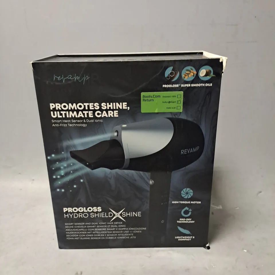 BOXED REVAMP PROGLOSS HYDRO SHIELD SHINE HAIR DRYER  DR-6000-GB