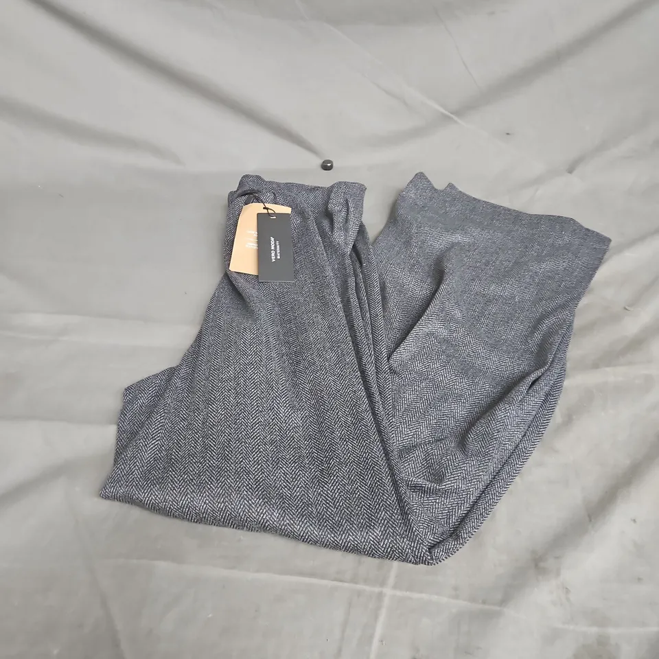 VERO MODA MATERNITY WIDE LEG PRINT PANT – BLACK/HERRINGBONE, SIZE M