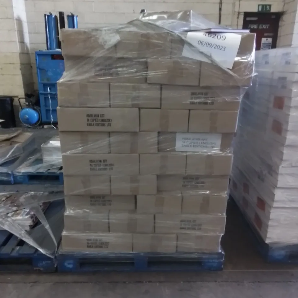 PALLET TO CONTAIN APPROX 71 BOXES OF HIMALAYAN ART HARDCOVER BOOKS, ENGLISH EAGLE EDITION. APPROX 14 BOOKS PER BOX