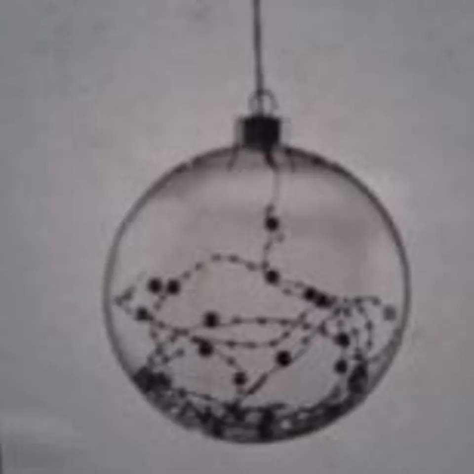 SIX BOXED DAR LIGHTING GLASS BALL W/PEARL DECORATION SIL RIBBON ADAPTOR LARGE