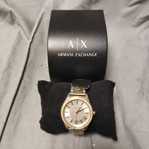 ARMANI EXCHANGE AX TWO-TONE WATCH WITH CRYSTAL BEZEL
