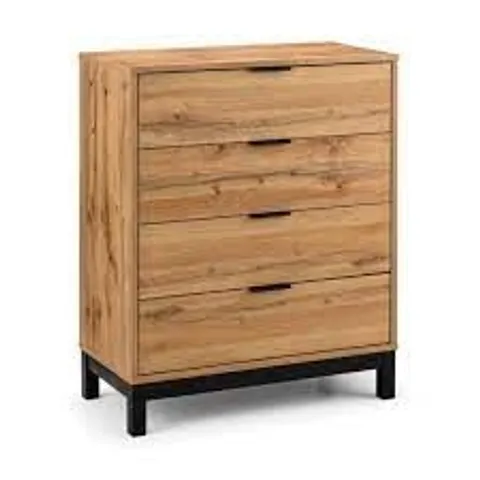 BOXED 4 DRAWER CHEST - OAK (1 BOX)