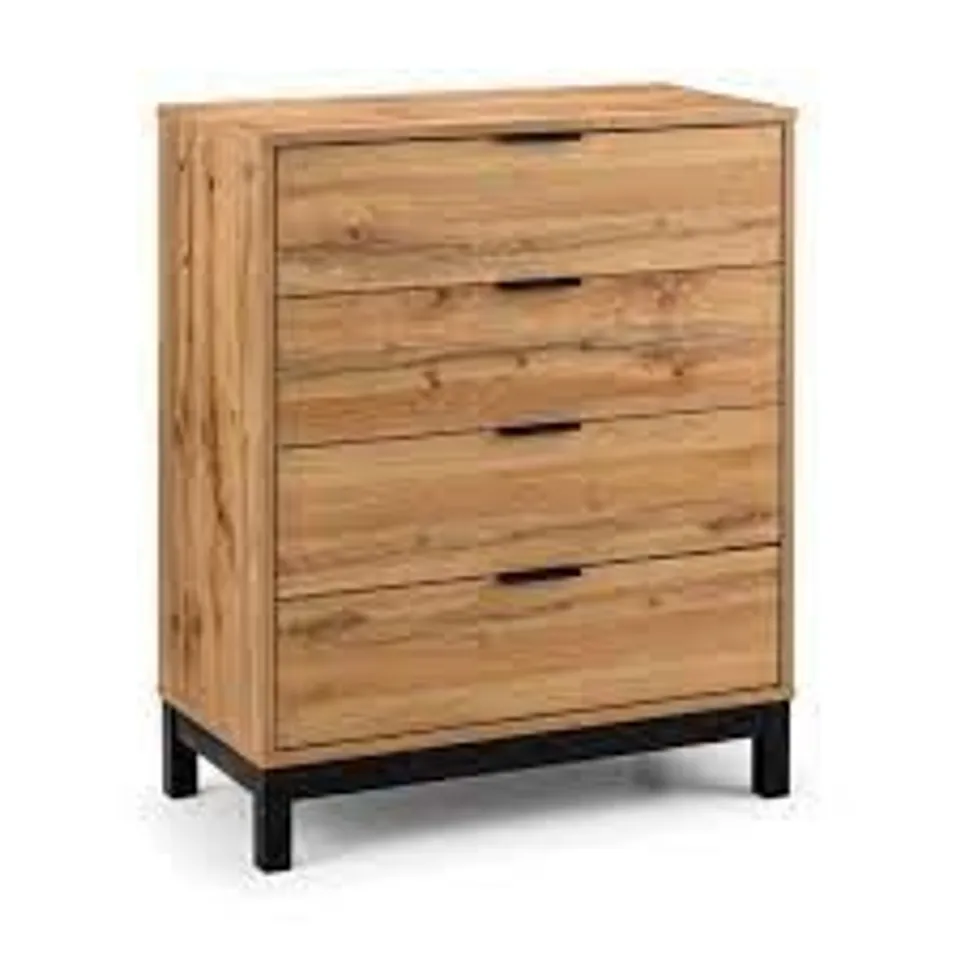BOXED 4 DRAWER CHEST - OAK (1 BOX)