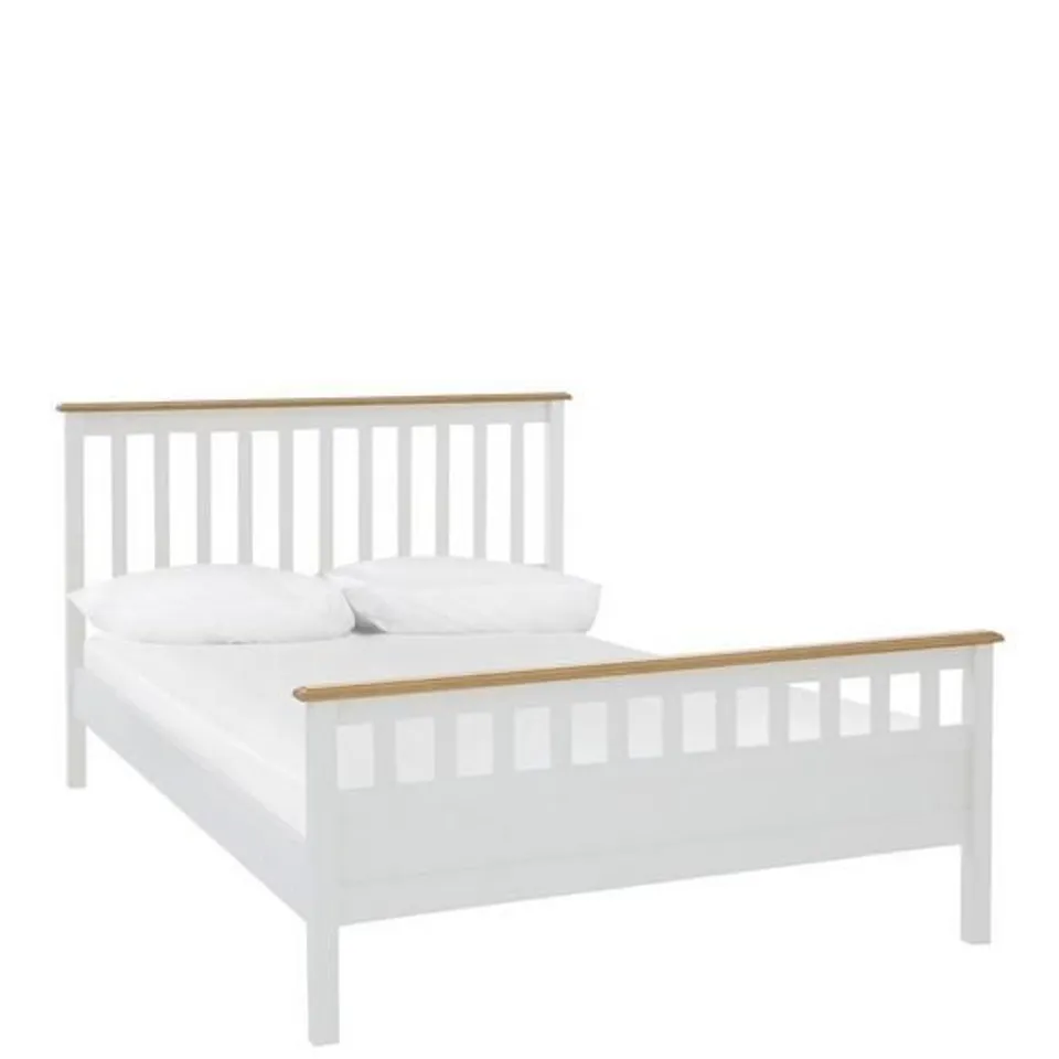 BOXED GRADE 1 DAWSON WHITE HIGH FOOT END SINGLE BED FRAME (2 BOXES) RRP £239.99