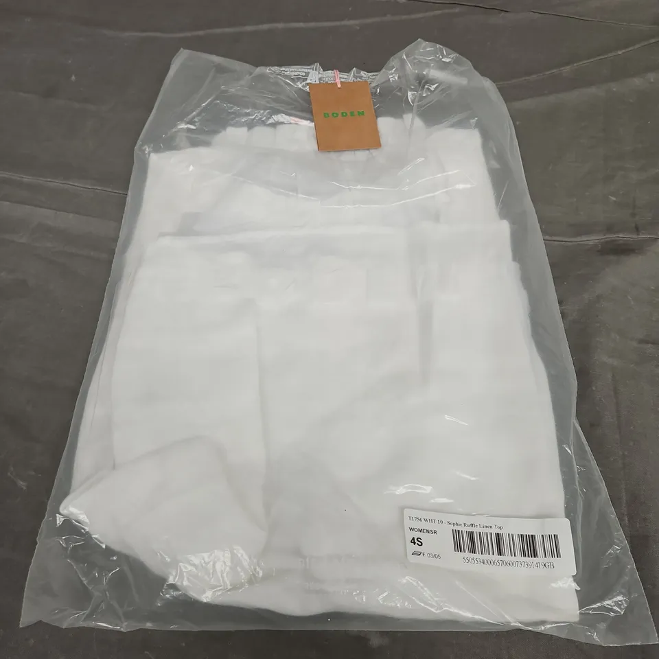 BODEN SOPHIE RUFFLE LINEN TOP - UK 10