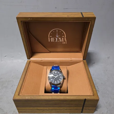 HELMHA DH WATCH –  STAINLESS STEEL STRAP – 3ATM WATER RESISTANT – LUXURY GIFT BOX 