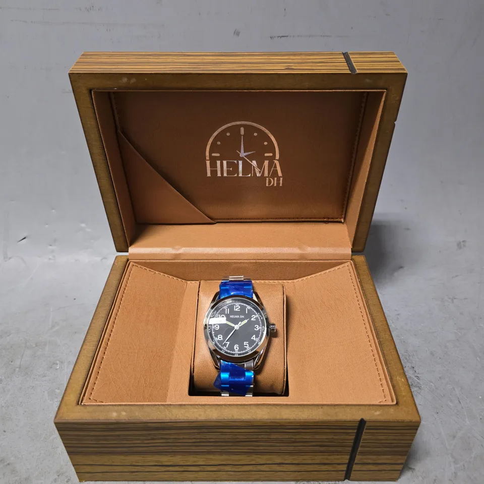 HELMHA DH WATCH –  STAINLESS STEEL STRAP – 3ATM WATER RESISTANT – LUXURY GIFT BOX 