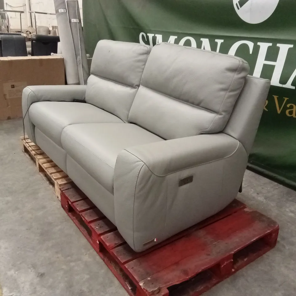 QUALITY DESIGNER 3 SEATER LEATHER POWER RECLINER SOFA