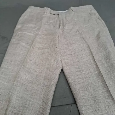 MOSS TAILORED FIT TAN SMART TROUSERS - 32R 
