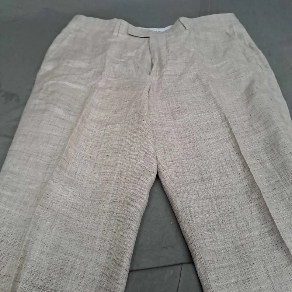 MOSS TAILORED FIT TAN SMART TROUSERS - 32R 