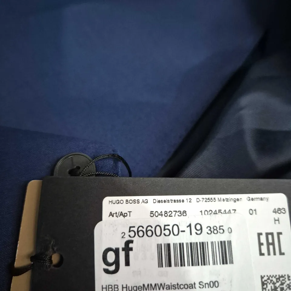 HUGO BOSS WAISTCOAT - BLUE, MEN'S, UK 38R (EU 48)