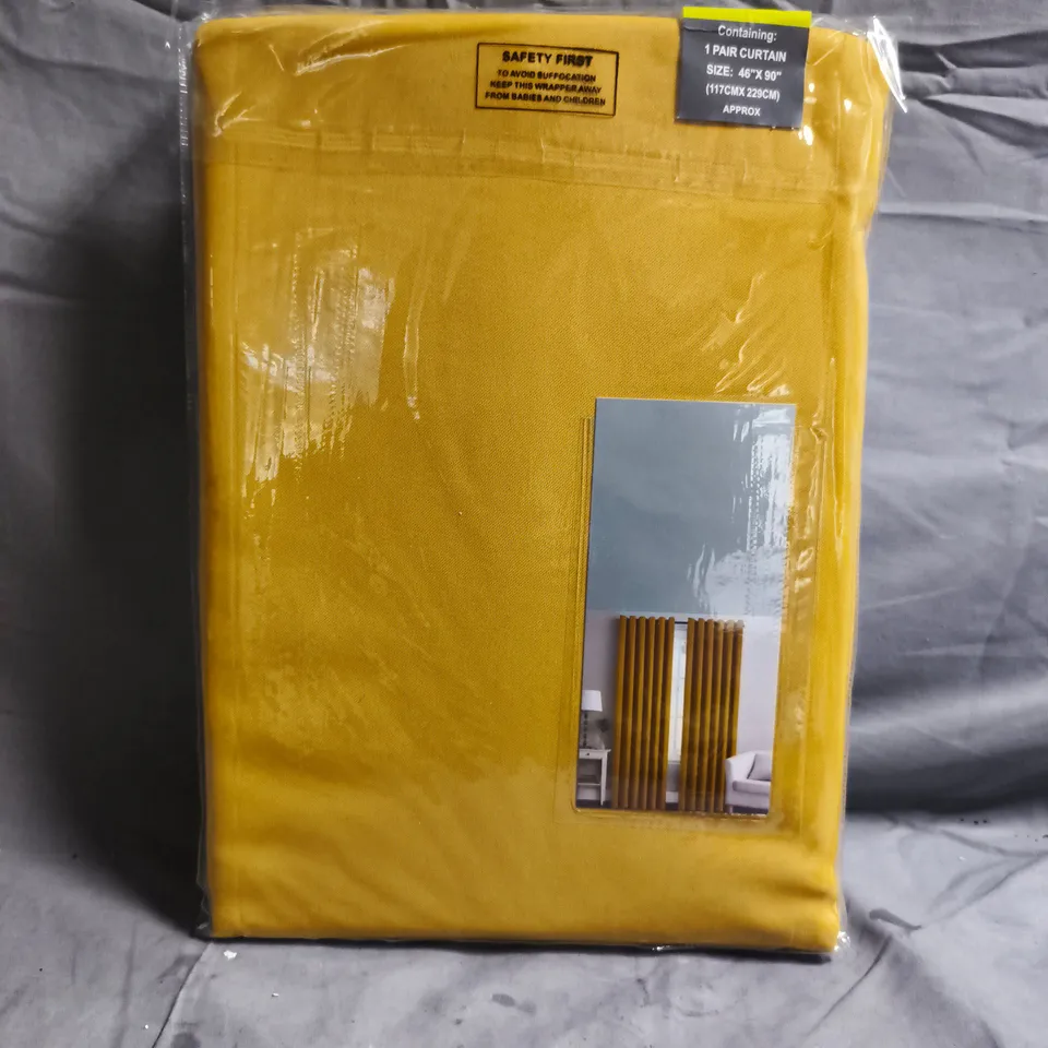 UNBRANDED EYELET THERMAL BLACKOUT CURTAINS IN MUSTARD (46"X90")