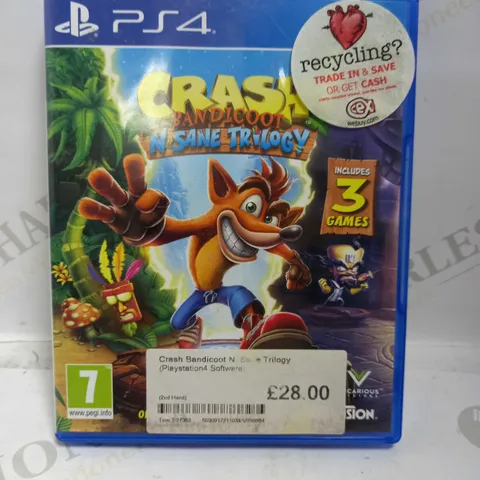 CRASH BANDICOOT N-SANE TRILOGY PLAYSTATION 4 GAME