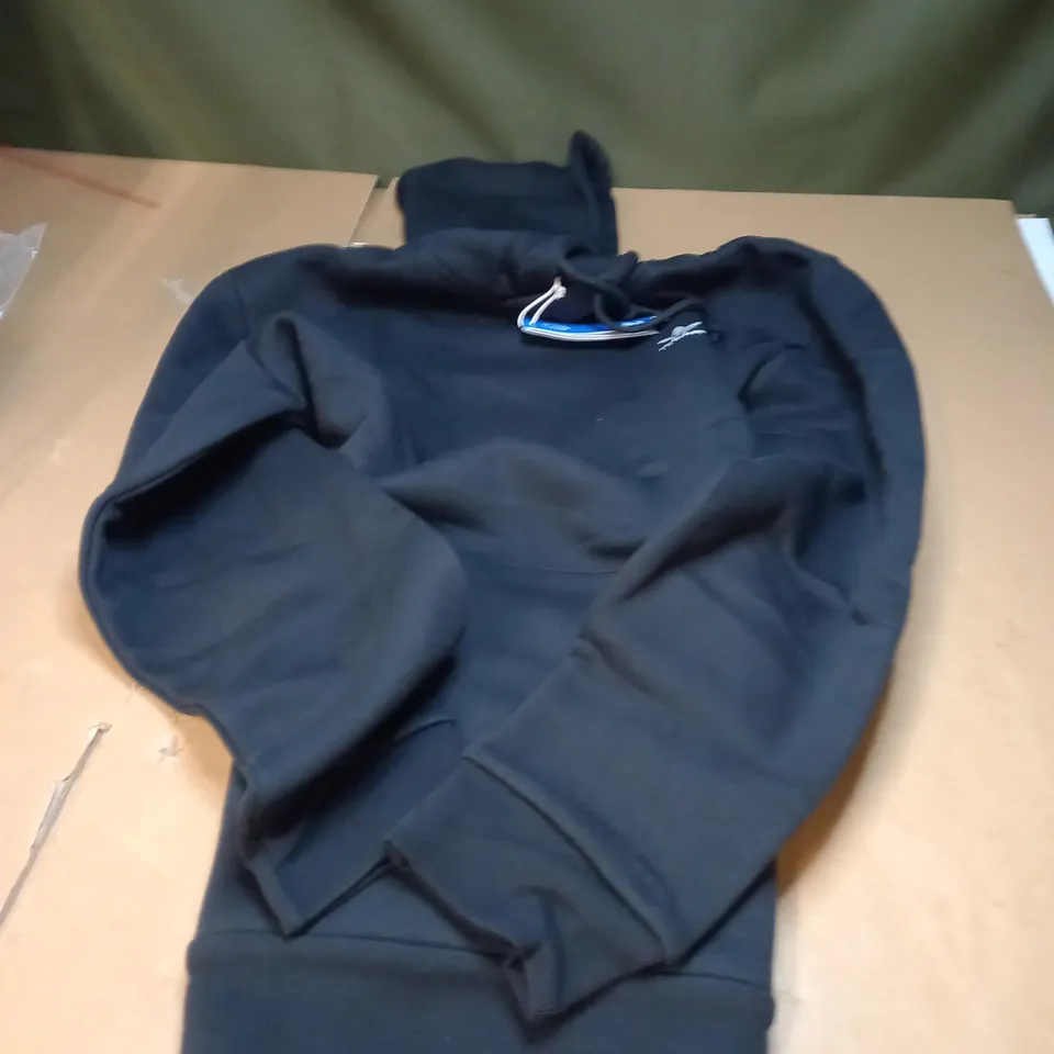BLACK ESSENTIAL ADIDAS HOODY - LARGE 